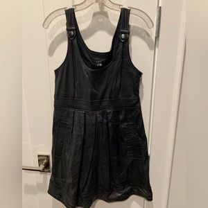 Theory black leather mini dress jumper size 8